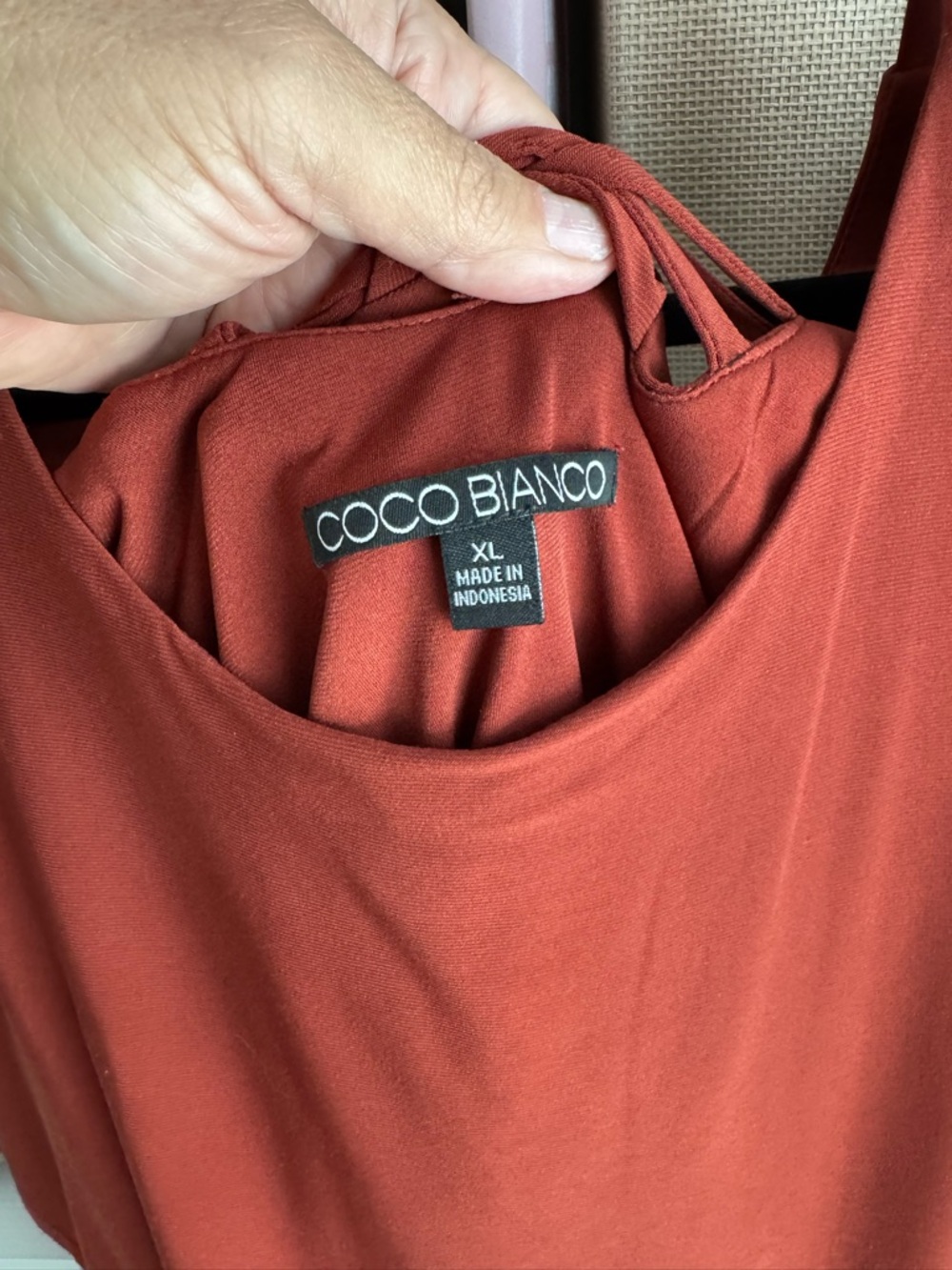 Coco Bianco Rust Cold-Shoulder Ruffle Top - Picture 3 of 3